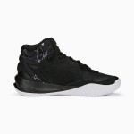 4s Puma 378326-01 Playmaker Pro Mid Courtside Basketball Shoes - black/white